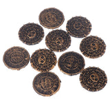 Cifeeo 10Pcs Plastic Pirate Treasure Coins Party Props Simulation Ancient Coin Game Currency Halloween Party Supplies Children's Toys