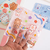 Back to school 10pcs Cute Bear Rabbit Snack Ziplock Bag Biscuits Candy Small Packaging Bag 13.5*13.5cm Party Hand-made Snack Packaging Bags