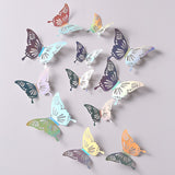 Back to school 12Pcs Laser Butterfly Cake Topper Cakes Decoration Simulation Butterfly Wedding Crafts Party Decoration DIY Home Wall Stickers