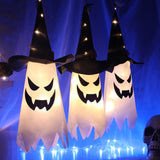 Cifeeo New Halloween Creative Haunted House Scene Horror Atmosphere Arrangement LED Lights Ghost Wizard Home Garden Decoration Lights