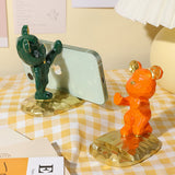 Cifeeo  Kawaii Bear Sculpture Mobile Phone Stand Room Home Accessories Cute Bear Desk Accessories Creative Mobile Phone Accessories