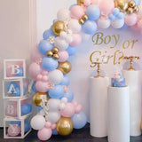 Cifeeo Baby Shower Decorations Macaron White Pink Blue Gold Balloon Arch Kit Wedding Birthday Boy Or Girl Gender Reveal Party Balloon