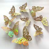 Back To School 12pcs Suncatcher Sticker 3D Effect Crystal Butterflies Wall Sticker Beautiful Butterfly for Kids Room Wall Decal Home Decoration