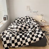 Cifeeo Fashion Checkerboard Cotton Bedding Set Plaid Duvet Cover 220x240 Bed Sheet Pillowcases Comforter Cover Luxury Soft Bed Linen