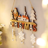 Cifeeo Wooden Christmas Door Hanging Oranments Santa Claus Snowman Elk Merry Christma Decor For Home 2023 Naviidad Door Noel Pendants