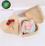 Wooden Box Luminous Rose Soap Flower Love Gift Box Birthday Valentine's Day Gift Giveaway Aromatherapy Artificial Flowers