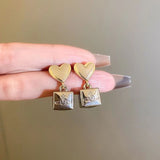 Graduation Gift New Arrival Drop Earrings Fashion Alloy Trendy Heart Women Dangle Earring Elegant Simple Female Jewelry