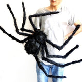 Cifeeo   30Cm/90Cm/125Cm Horror Giant Black Plush Spider Halloween Party Decoration Props Haunted House Prop Indoor Outdoor Giant Decor