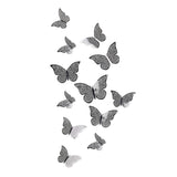 Back to school 12Pcs 3D Hollow Butterfly Wall Sticker for Home Decoration DIY Cake Decor Butterfly Stickers for Wedding Party Room Fridge Decor