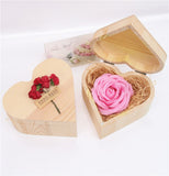 Wooden Box Luminous Rose Soap Flower Love Gift Box Birthday Valentine's Day Gift Giveaway Aromatherapy Artificial Flowers