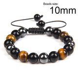 8mm Natural Stone Buddha Bracelet Brown Tiger Eyes Beads Bracelet for Men Women Weight Loss Healing Bracelets Jewelry