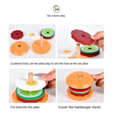 Cifeeo Wooden Burger Stacking Montessori Toys Toddler Kids Preschool Educational Toys Cards Play Food Kids Birthday Toy Gifts