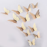 Back to school 12pcs Cake Decorations 3D Hollow Butterflies Happy Birthday Cake Toppers for Birthday Cake Dessert Baby Shower Decor Butterfly