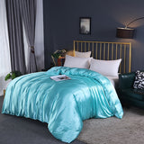Cifeeo High-end Natural Silk-Blending Queen Size Blanket Cover Solid Stain Duvet Cover Silky Single Double Bed Blanket Comforter Covers
