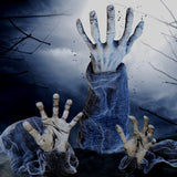 Cifeeo  Grey Zombie Arm Halloween Realistic Scary Body Parts Fake Hand Decoration Parties Props Create Spooky Vibe In Yard Garden