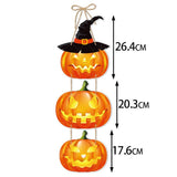 Cifeeo  2023 Halloween Pumpkin Hanging Sign Spooky Witch Bat Trick or Treat Banner Front Door decor Halloween Party Decorations for Home