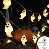 Cifeeo  Halloween 2023 New Halloween Pumpkin Ghost Skull Eyeball Festival Party Decorative Lights LED Halloween Ghost Festival String Lights