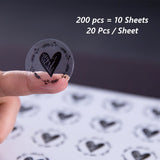 Back To School 200Pcs/Set Bronzing Transparent Sealing Stickers Love Heart Round Gold Silver Black Envelop Candy Bag Lables for Baking Gift DIY