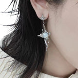 Cifeeo Gothic Irregular Star Stone Earrings Lava Geometric Moonstone Earring Kpop Piercing Drop Earrings Tassel Earcuff Clip Jewelry