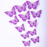 Back to school 12pcs Cake Decorations 3D Hollow Butterflies Happy Birthday Cake Toppers for Birthday Cake Dessert Baby Shower Decor Butterfly