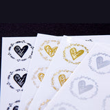 Back To School 200Pcs/Set Bronzing Transparent Sealing Stickers Love Heart Round Gold Silver Black Envelop Candy Bag Lables for Baking Gift DIY