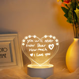 Christmas Gift DIY Note Board Creative Acrylic USB Powered  Led Night Light Message Board Gift For Children Girlfriend  Brithday Party Decor