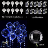 Cifeeo 10Pack LED Light With 18Inch Clear Helium Bobo Balloons For Valentines Day Halloween Christmas Wedding Birthday Party Decoration