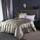 Cifeeo High-end Natural Silk-Blending Queen Size Blanket Cover Solid Stain Duvet Cover Silky Single Double Bed Blanket Comforter Covers