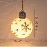 Christmas Gift LED Christmas Ball Lights Snowflake Elk Pattern Xmas Tree Hanging Pendant Ornaments Christmas Decorations For Home New Year