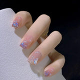 Cifeeo（Handmade Manicures）10 PCS Premium Sense Broken Diamond Galaxy Fairy Pure Desire Hand-Customized Fake Nail Patch