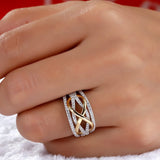 Cifeeo  Plated Infinity Love Ring Shining Cubic Zircon Bowknot Letter 8 Eternity Promise Jewelry For Woman Girlfriend