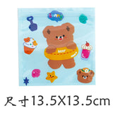 Back to school 10pcs Cute Bear Rabbit Snack Ziplock Bag Biscuits Candy Small Packaging Bag 13.5*13.5cm Party Hand-made Snack Packaging Bags