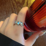 Cifeeo Y2k Irregular Open Rings Moonstone Heart Finger Rings For Women Girls Kpop Sweet Cool Trendy Aesthetic Jewelry Gifts Wholesale