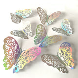 Back To School 12pcs Suncatcher Sticker 3D Effect Crystal Butterflies Wall Sticker Beautiful Butterfly for Kids Room Wall Decal Home Decoration