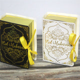 Back to school 5pcs Gold Printing Eid Mubarak Candy Box Muslim Ramadan Gift Bags Kareem Decorations Paper Boxes Eid Al-Fitr Party Supplies