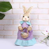 Cifeeo  10 Styles Cute Straw Standing Rabbits Bunny Decorations Easter Party Home Garden Wedding Ornament Easter Theme Party Supplies