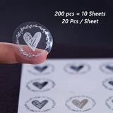 Back To School 200Pcs/Set Bronzing Transparent Sealing Stickers Love Heart Round Gold Silver Black Envelop Candy Bag Lables for Baking Gift DIY