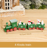 Wooden Little Train Marry Christmas Decoration for Home Christmas Ornaments Navidad Noel Xmas Gifts 2022 Happy New Year 2023