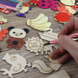 Cifeeo 20/32PCS Kids Wooden Painting Stencil Kit Drawing Board Toys Coloring Puzzle Art Craft Set Kids DIY Educational Toy Accessories