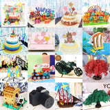 Cifeeo  Hot 3D Pop UP Happy Birthday Cards Invitation Cake Greeting Card Business Kids Gift Tourist Postcard For Friend Dad Mom Present