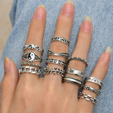 Cifeeo Fashion Ring Sets For Women Vintage Punk Gothic Finger Jewelry Fine Jewelry