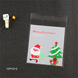 Cifeeo  100Pcs New Year 2024 Gift Bag Candy OPP Bag Xmas Tree Merry Christmas Decorations for Home Xmas Decoration Natal  10*10CM