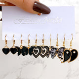 Cifeeo Pink Cartoon Duck Earrings Set Cute Animal Butterfly Heart Dangle Earrings For Women Girls Geometric Earring Trendy Jewelry Gift