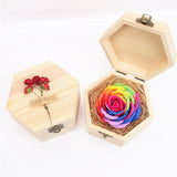 Wooden Box Luminous Rose Soap Flower Love Gift Box Birthday Valentine's Day Gift Giveaway Aromatherapy Artificial Flowers