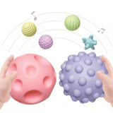 Cifeeo 6 PCS Textured Multi Ball Set Develop baby's Tactile Senses Toy Baby Touch Hand Ball Toys Baby Training Ball Massage Soft Ball