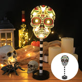 Cifeeo  Halloween 2023 New Detachable Halloween Ghost Festival Modeling Light LED Pumpkin Ghost Skull Wooden Decoration Ornament Small Night Light