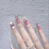 Cifeeo（Handmade Manicures)10 PCS Creamy taro puree Purple Gradient Nebula Manicure French manicure