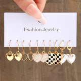 Cifeeo Pink Cartoon Duck Earrings Set Cute Animal Butterfly Heart Dangle Earrings For Women Girls Geometric Earring Trendy Jewelry Gift