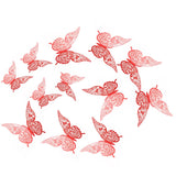 Back to school 12pcs Cake Decorations 3D Hollow Butterflies Happy Birthday Cake Toppers for Birthday Cake Dessert Baby Shower Decor Butterfly