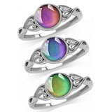 Cifeeo  Fashion Temperature Change Mood Ring Round Emotion Feeling Changeable Imitated Color Changing Ring For Women Female Jewelry Gift